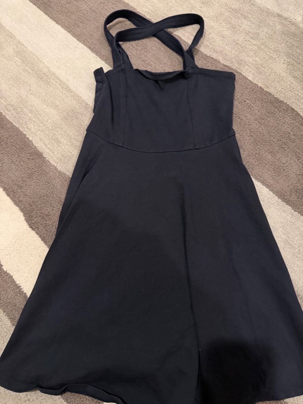 Abercrombie & Fitch Black One-Shoulder Cross-Strap Dress
